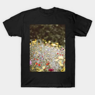 Flowers, Field, Nature, Neutral, Landscape,Scandinavian art, Modern art, Wall art, Print, Minimalistic, Modern T-Shirt